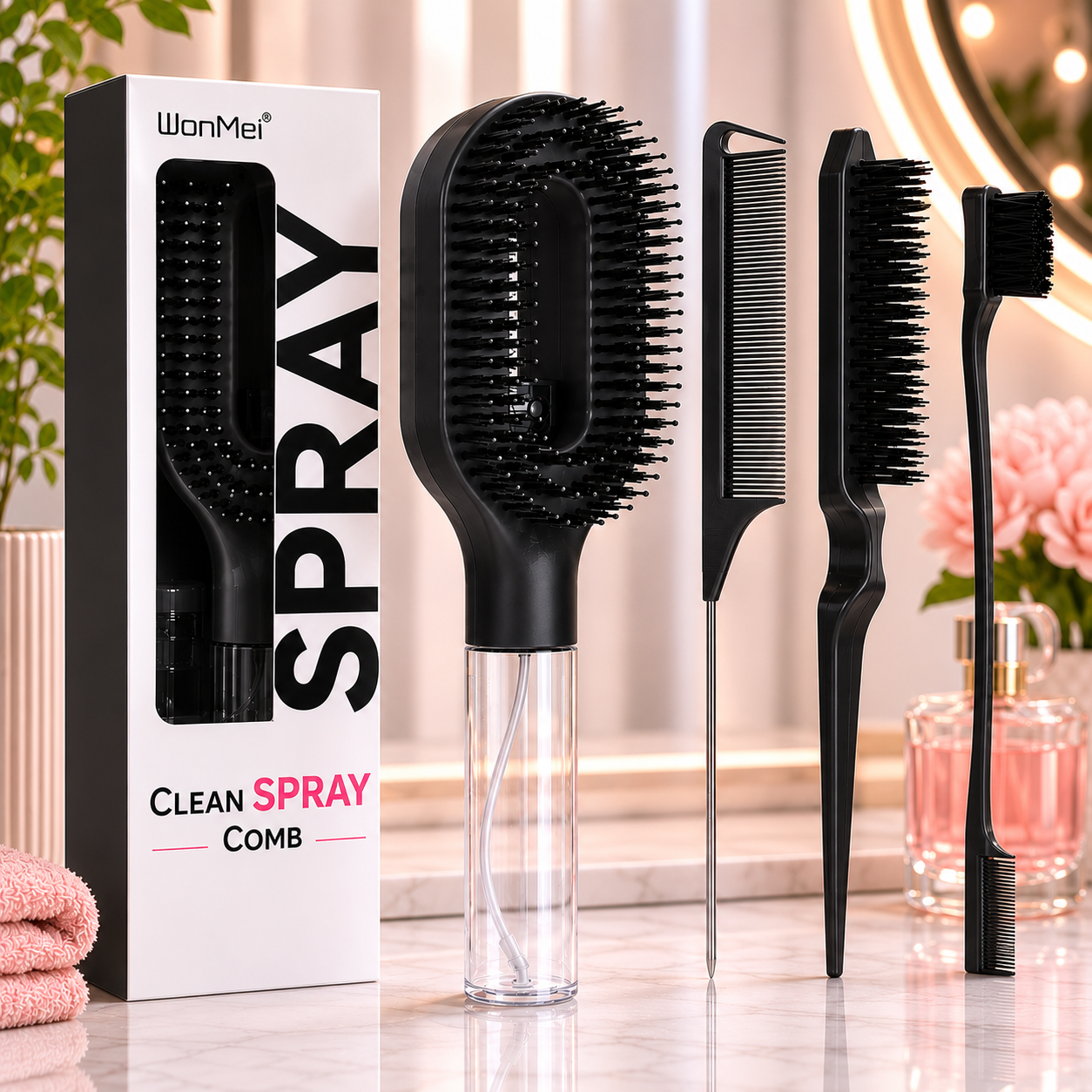 2-in-1 Spray Hair Brush
