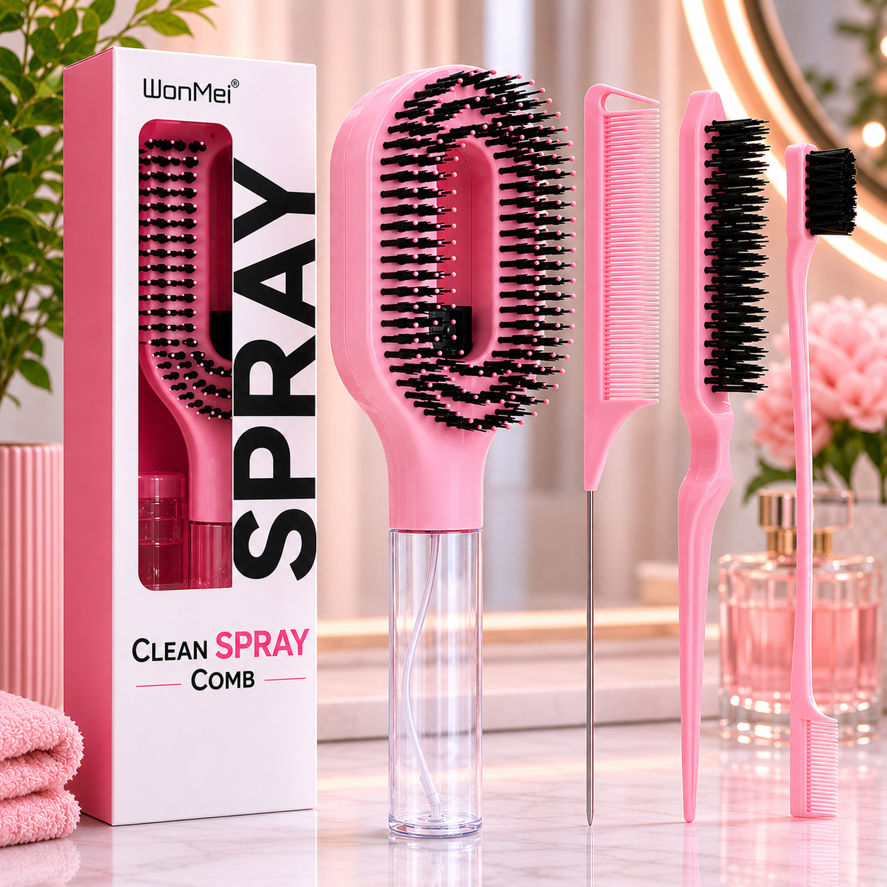 2-in-1 Spray Hair Brush